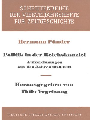 cover image of Politik in der Reichskanzlei